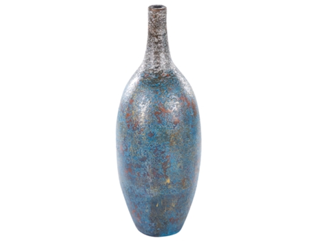 Terracota Jarrón decorativo 60 Azul Dorado BELIANI Pireus