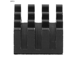 Veloriskku-20 Piezas Disipador de calor de aluminio para placa de circuito impreso LED con adhesivo 14x14x8mm Negro