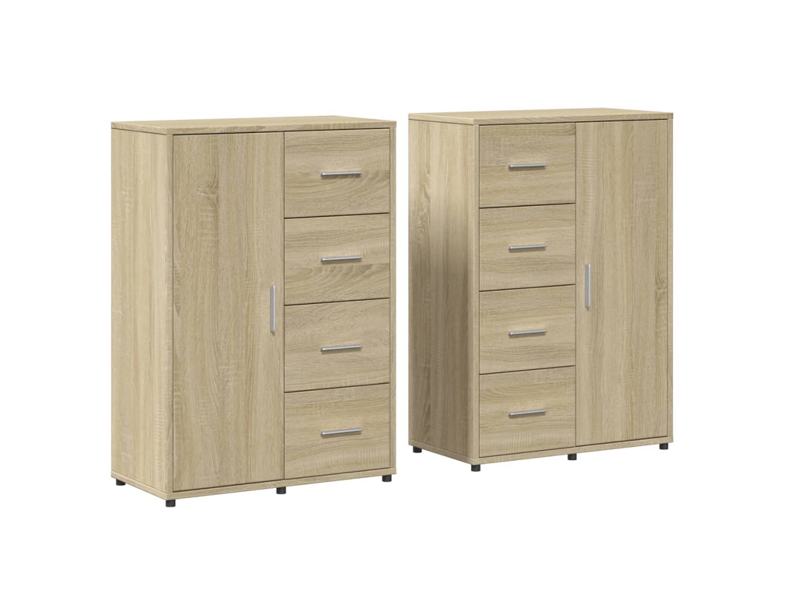 Aparador Conjunto de 2 Piezas Derivado Madera Roble Sonoma MAISON EXCLUSIVE (60x31x84 cm)