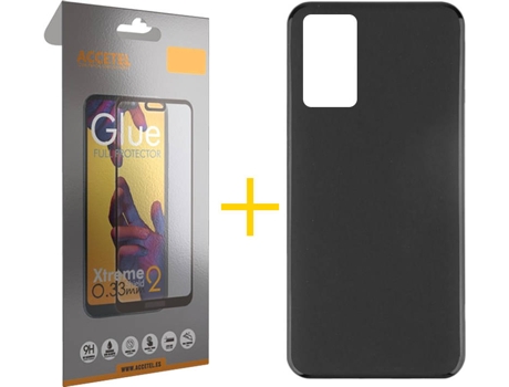 Kit Funda + Protector de Pantalla Oppo A16 ACCETEL Full Liso (Negro)