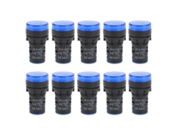 10 Unidades De Luz Indicadora Led Azul Ad16-22ds, Indicador De Equipo De Alto Brillo, Ac/dc 24v