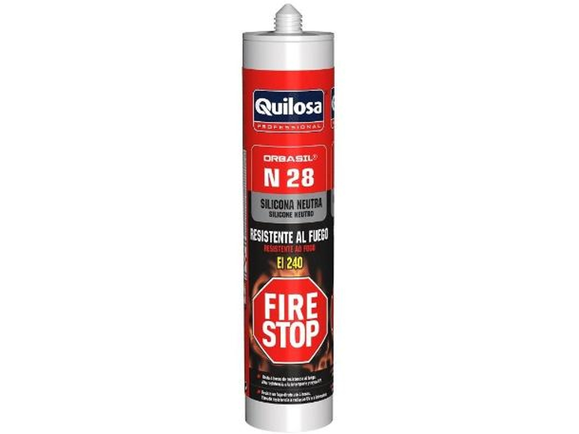 Silicona neutra rf-240 fire-stop 300ml antifuego gris perla