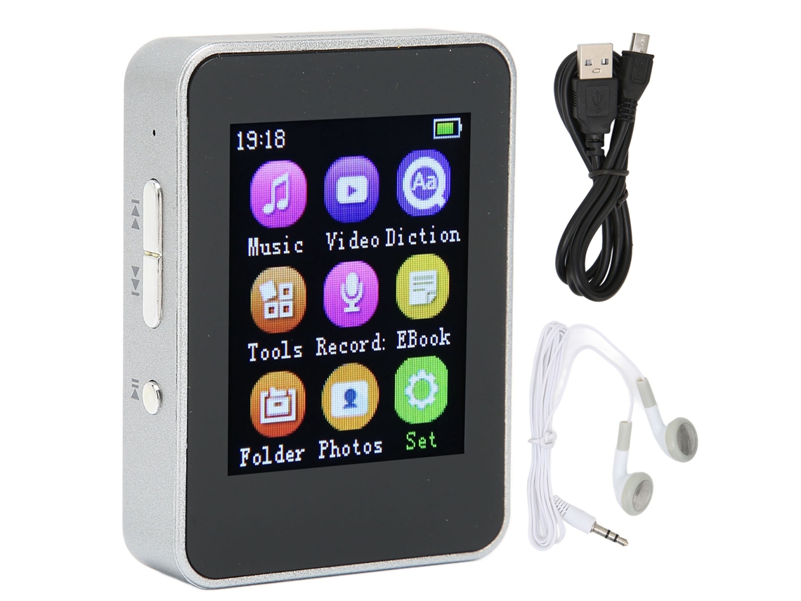 Reprodutor Mp4 T7 De 1.8 Polegadas Com Rádio Fm E Gravação Para Caminhada E Corrida Prata 8gb