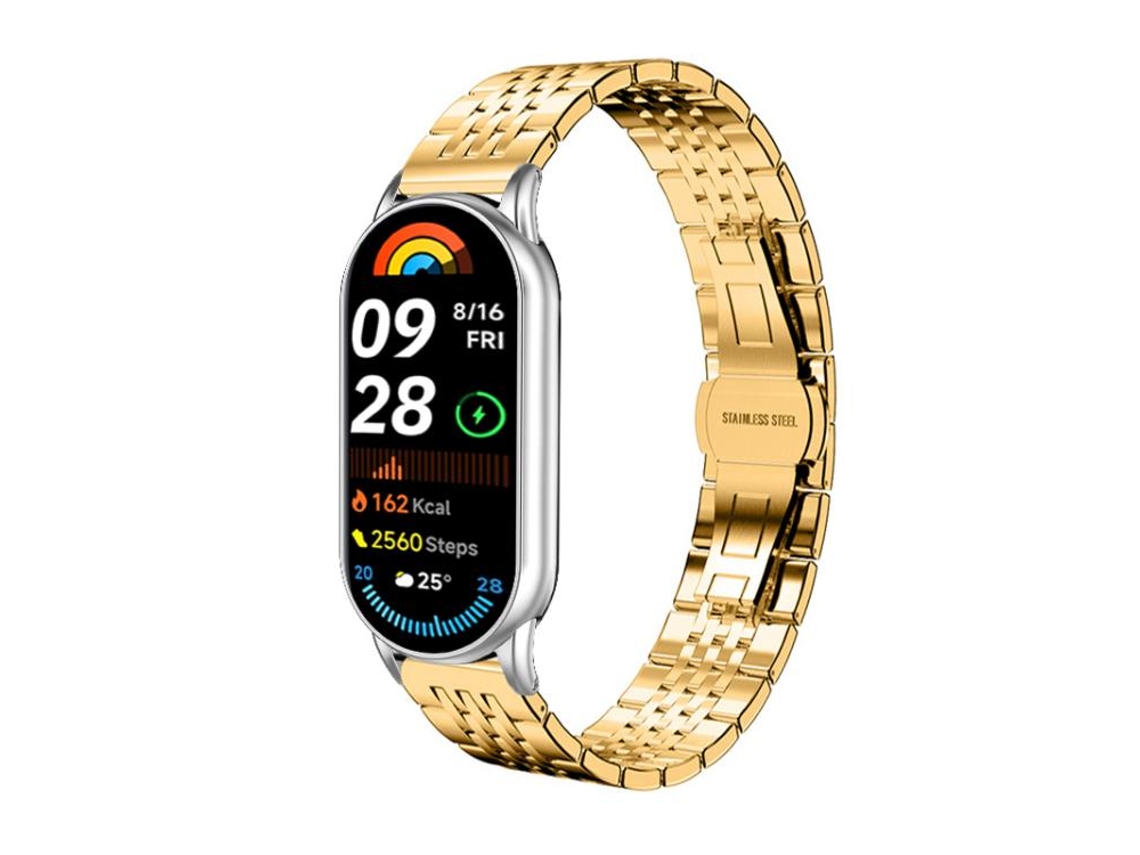 Pulsera para Xiaomi Smart Band 10/9/8 NFC - Acero inoxidable - Siete esferas (14 mm)