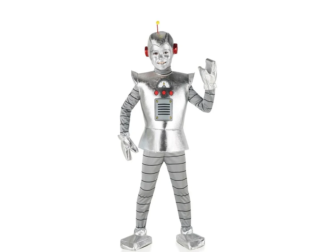 Disfraz de Robot Antiguo plateado para niño