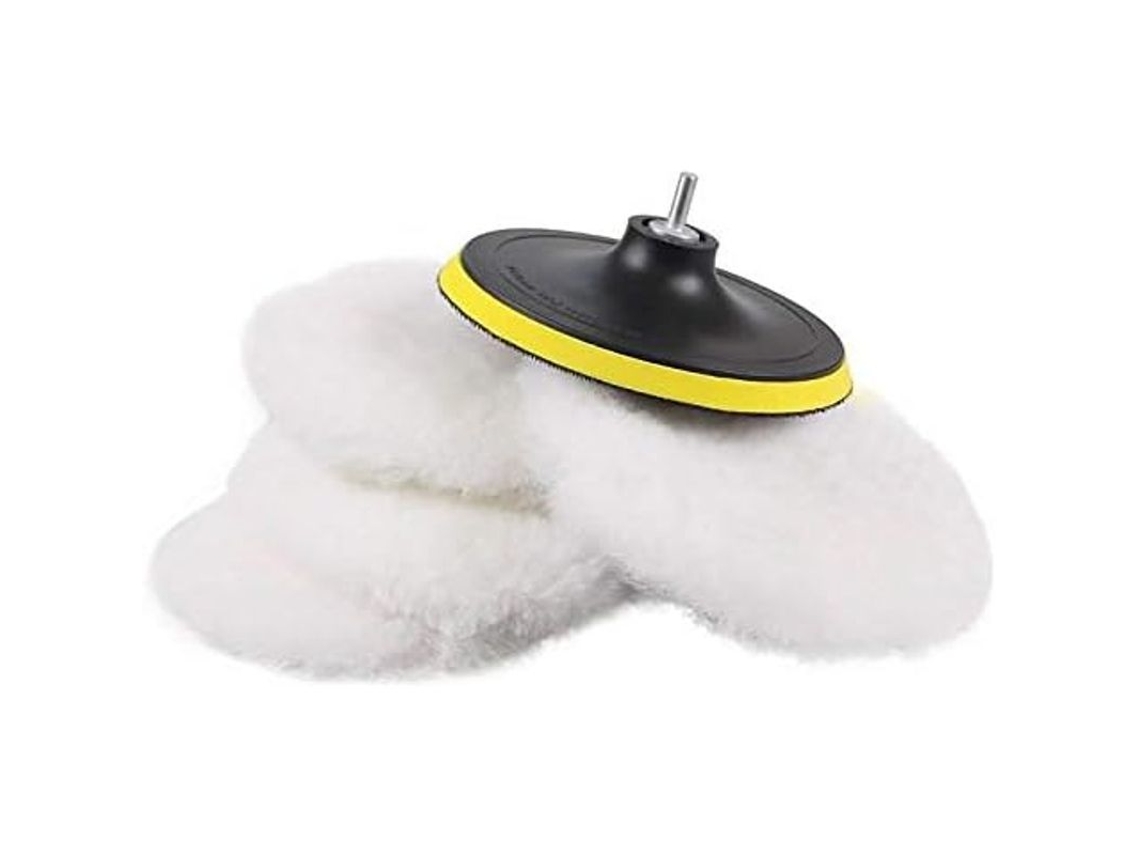 5 Discos Esponja Lana 180mm Para Pulidora Con Base Y Adaptador M14 Tpi Para Coches Vidrio Piedra Cerámica