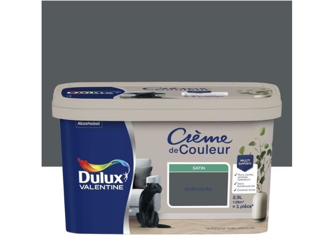 Pintura Dulux Valentine Crema De Color Satinado Gris Antracita 2,5l
