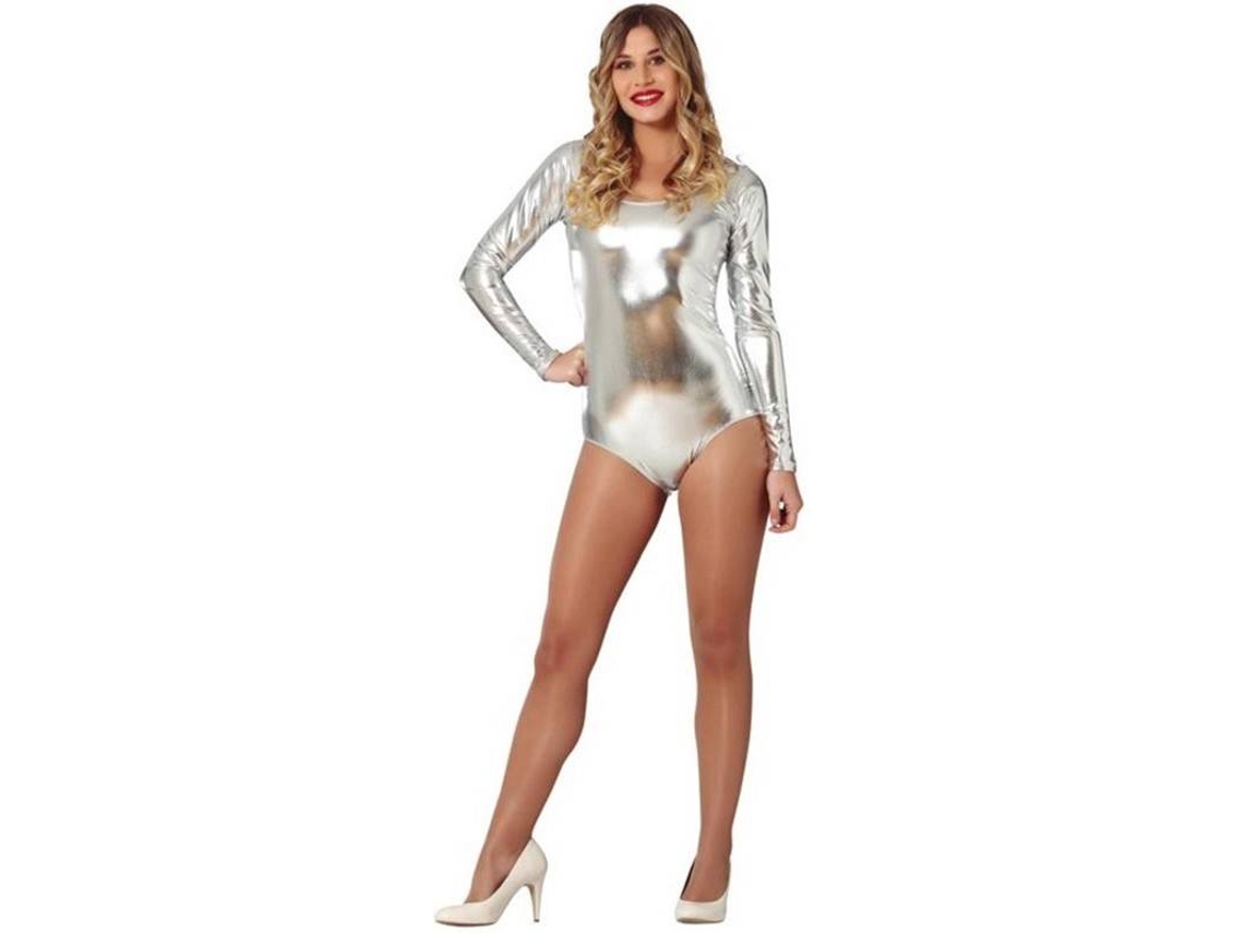 Disfraz de Mujer GUIRCA Mallas o cuerpo plateado (Tam: L)