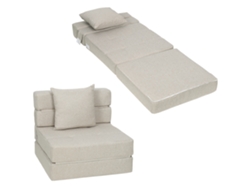 Sofá Cama/sillón Convertible Con 1 Cojín Extraíble, Tejido Beige.