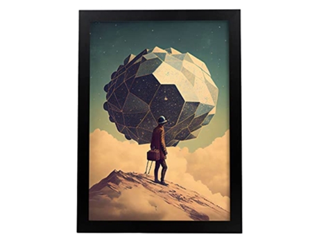 NACNIC Poster Ángel En Estilo Surrealismo Cinematográfico Ilustraciones Y Grabados De Historieta Abstracta Y Artística A3 Marcos Negros