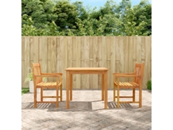 Juego de comedor de jardín de 2 piezas de madera maciza de acacia Dkd Home Decor