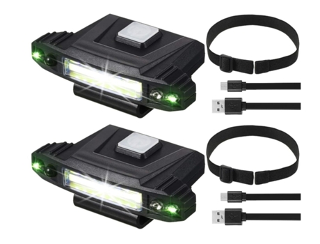 BISBISOUS Linterna Frontal Led Mini Sensor De Movimiento Clip-on Usb Recargable Impermeable 2 Paquetes Negro VIGA EUROPE