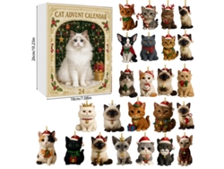 Calendario de Adviento, 24 colgantes decorativos navideños de gatos M08 Digitallab