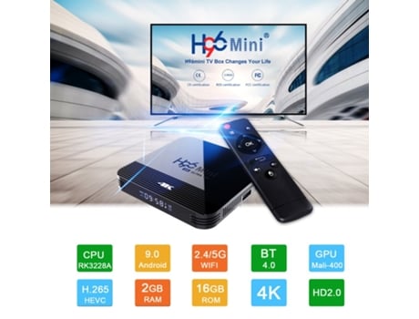 TV Box H96 MINI H8 RK3228A 28nm Four Cortex A7 4K OTT Box Android 9.0 Reproductor multimedia Convertidor de TV digital Estándar europeo