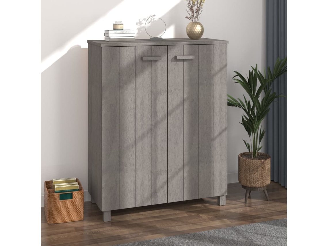 Zapatero Organizador Hamar 85X40X108 Cm Pino Macizo Gris-Claro