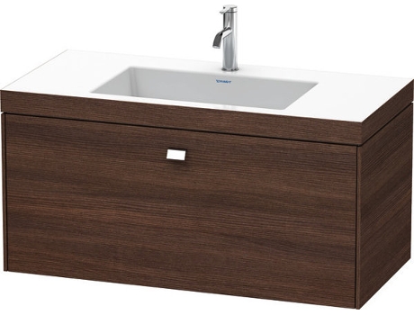Lavamanos DURAVIT Brioso c-bonded con base mural 100,0x48,0 cm 1 cajón sin rebosadero con banco para grifos 1 agujero para grifos