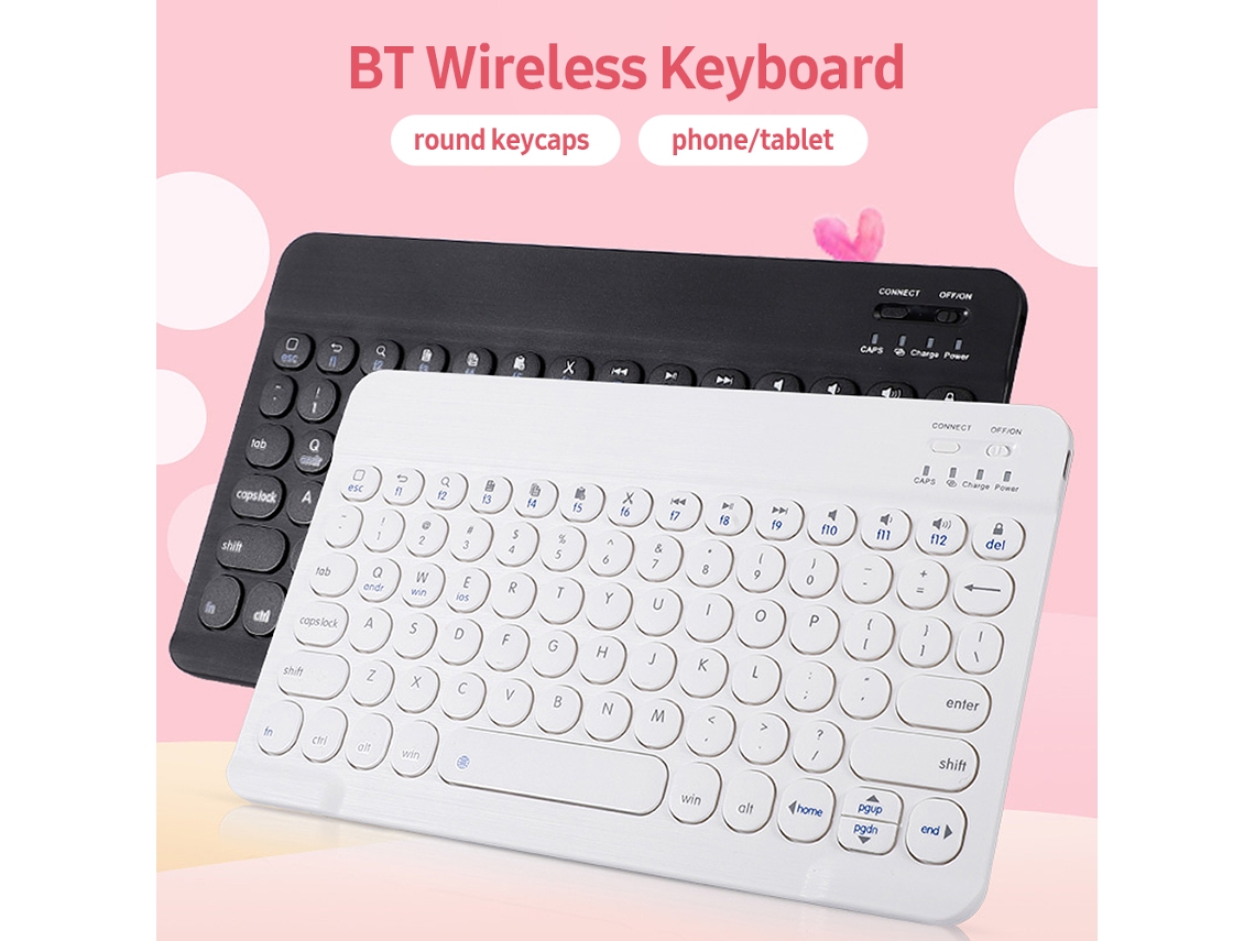Teclado Inalámbrico Bt Ultrafino 0301 Con 78 Teclas Para Tableta/portátil Android/windows/ios Negro
