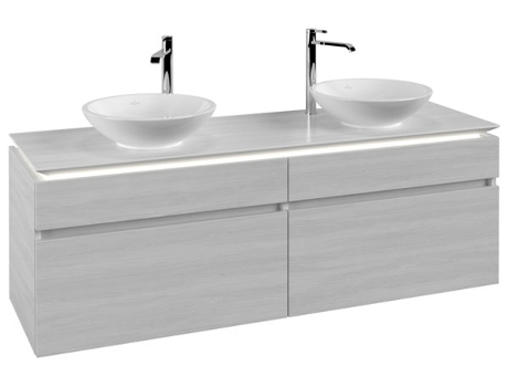 Villeroy &amp Boch Legato Vanity unit B600 1600x550x500mm 2 lavabos iluminación LED