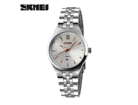 Relojes de Pareja Relojes de Acero Inoxidable de Moda Relojes de Pulsera de Cuarzo para Hombres y Mujeres-Correa de Acero Oro Rosa para Mujer VEANXIN