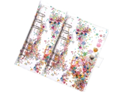 Juego 2 Carpetas Anillas Cubiertas Brillantes Cuadernos Móviles Fundas Protectoras