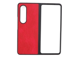 Cubierta De Piel Pu Para Samsung Galaxy Z Fold 4, Funda Plegable Protectora Moda Rojo
