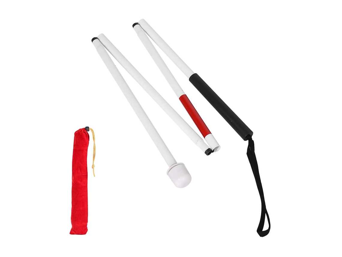Bastón plegable de aleación de aluminio de 127 cm con 4 secciones para personas ciegas.