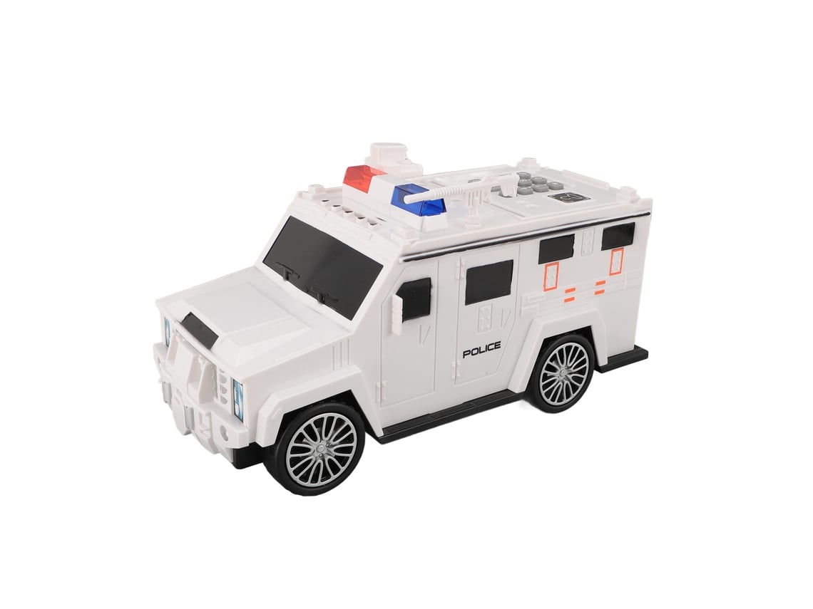 Cofrinho Carro Blindado Com Impressão Digital E Função De Enrolar Dinheiro Automático Branco