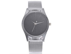 Reloj De Pulsera Unisex Vansvar De Aleación Con Correa De Malla Ultrafina (negro)