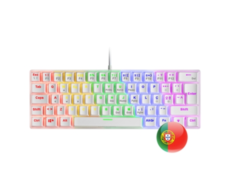 Teclado Frgb MARS GAMING Mk60 (Interruptor blanco - Mecánico azul - Portugués)