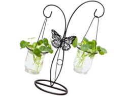 Jarrón Decorativo De Cristal Colgante Para Plantas Hidropónicas, Soporte De Hierro, Juego
