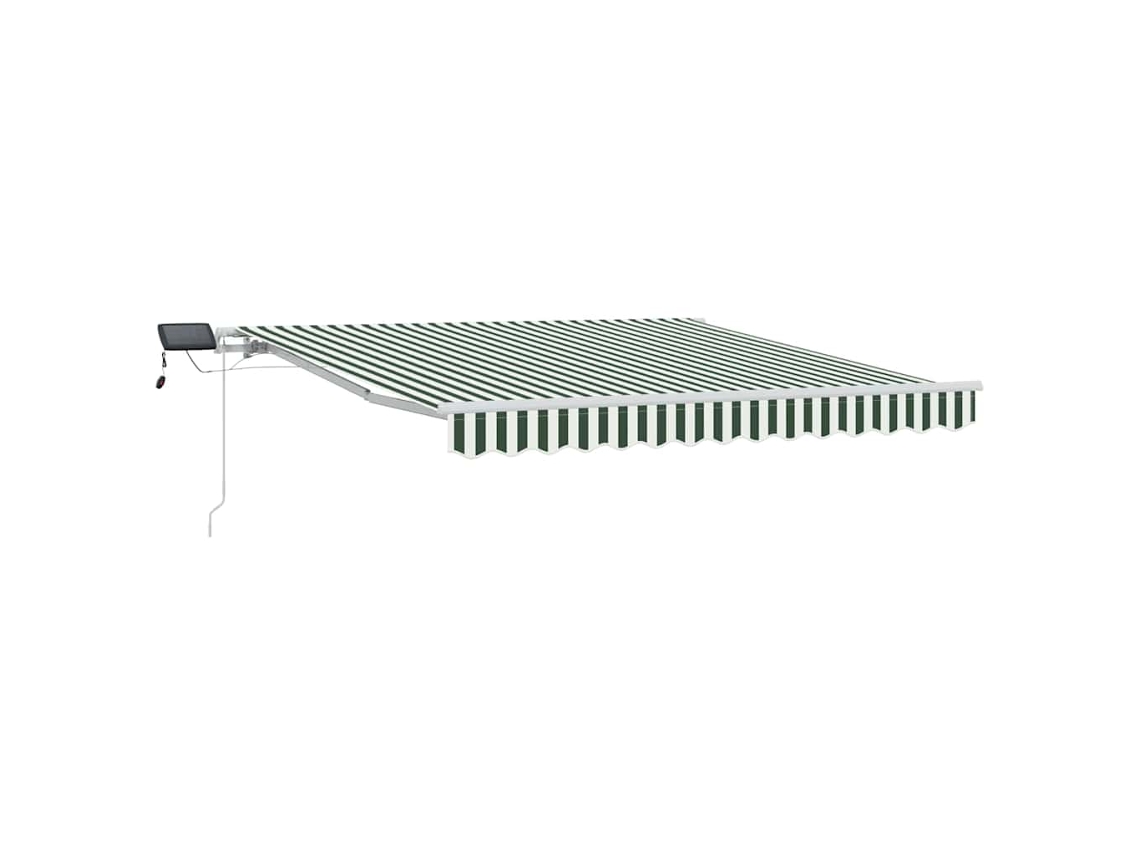 Maison Exclusive - Toldo Retráctil Manual Verde Y 350 X 250 Cm Tela Y Acero