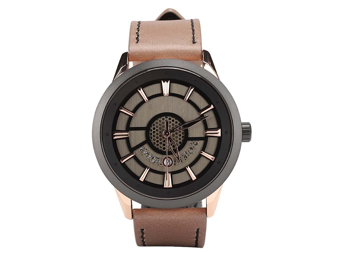Reloj De Moda Para Hombre Con Correa De Piel Sintética, Movimiento De Cuarzo, Resistente Al Agua Y Calendario.