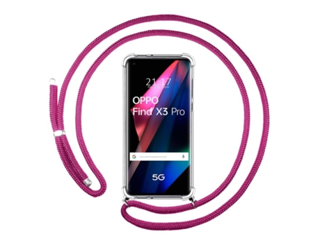 Carcasa Oppo Find X3 Pro 5G TUMUNDOSMARTPHONE Colgante Rosa