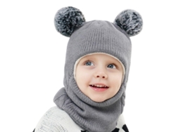 2026-conjunto De Gorro Y Bufanda Para Niños Niñas, Gorro De Punto Con Orejeras Y Bufanda, Forrado De Felpa Gruesa, Caliente Con Pompones