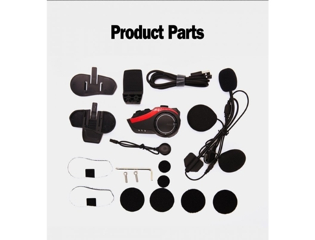 Auriculares Bluetooth para casco de ciclismo de motocicleta 2000M 6 Riders intercomunicador recargable 5.0 rojo