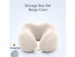 Almohada Cervical De Espuma Viscoelástica En Forma De U Cojín De Soporte Cervical De 360° Con Caja De Almacenamiento (beige) Cuich
