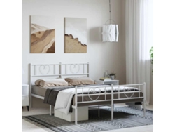 Estructura Cama Sin Colchón Con Estribo Metal Blanco 150x200 Cm