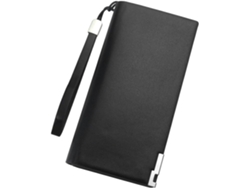 Cartera De Hombre Con Cremallera, De Poliuretano, Con Múltiples Compartimentos Para Tarjetas.