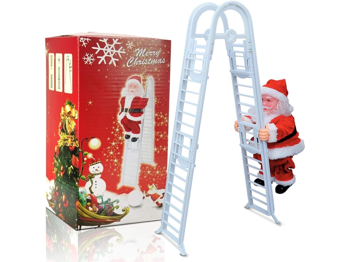 Árbol De Navidad Eléctrico Con Papá Noel, Equipado Con Una Cuerda Para Trepar, Una Mini Bolsa Y Campanillas Musicales Diseñado Ergonómicame