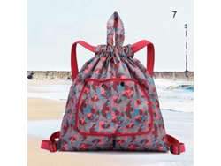 Mochila multifuncional, plegable y portátil con estampado floral para mujer, ideal para acampar y actividades al aire libre. Gran capacidad y diseño atractivo.