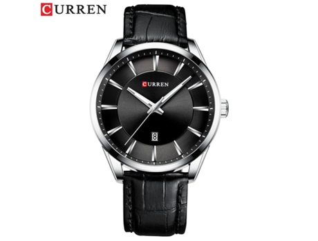 Relojes para Hombre Reloj con Correa de Cuero para Hombres Relojes de Pulsera de Cuarzo Resistentes al Agua Concha Blanca y Negra VEANXIN