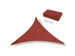 Vela Parasol Triangular De 3x3x3 Metros (de Color Marrón Rojizo), Resistente Al Agua, Al Viento Y A Los Rayos Uv.