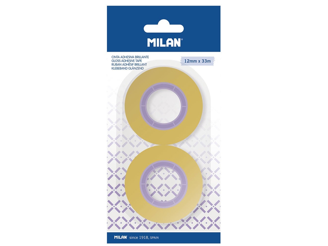 Blister 2 12 Mm X 33 M Luz Amarelo Adesivo Fitas 12 Mm X 33 M Transparentemilan