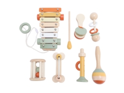 Mali conjunto de 7 Instrumentos Musicais de Madeira para Bebês e Crianças Toddlers Educativo