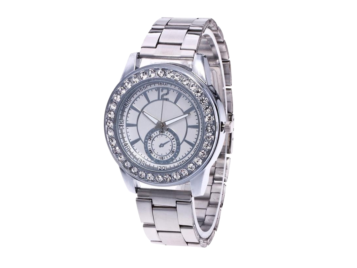 Reloj De Cuarzo Unisex Con Correa De Acero Zhoulianfa Casual Plata