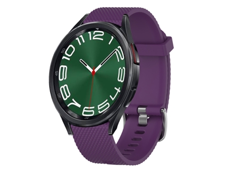 Correa de reloj inteligente para Samsung Galaxy Watch 6 Classic 47 mm 20 mm Silicona con textura de diamante (púrpura)