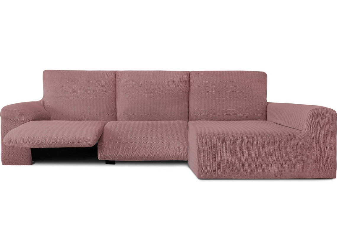 Funda de Chaise Longue Relax Derecha EYSA Premium Jaz Tejido Multielástico (360 x 180 x 120 cm - Poliéster y Algodón - Rosa)