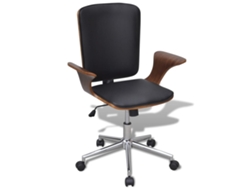 Silla de oficina giratoria Madera curvada y piel artificial M48753