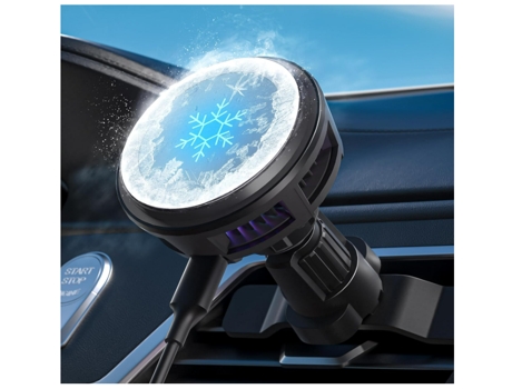 Cargador Coche Inalámbrico Refrigeración Electrónica Carga Rápida CHRONUS Negro