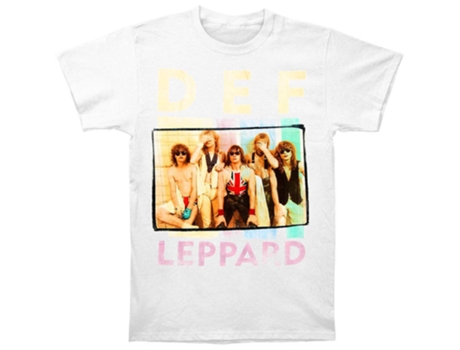 Camiseta ROCKINSTONE con logo de foto de caja cuadrada de Def Leppard (L)